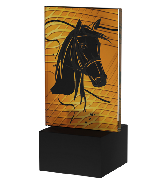 Trofeum szklane 12cm - jeździectwo - AG1-12/HOR