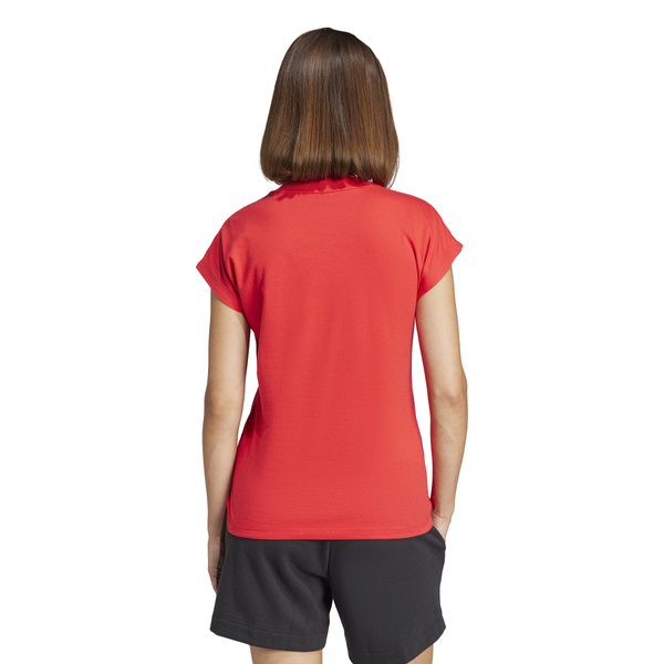 Koszulka damska adidas Essentials Linear Cotton czerwona JG8661