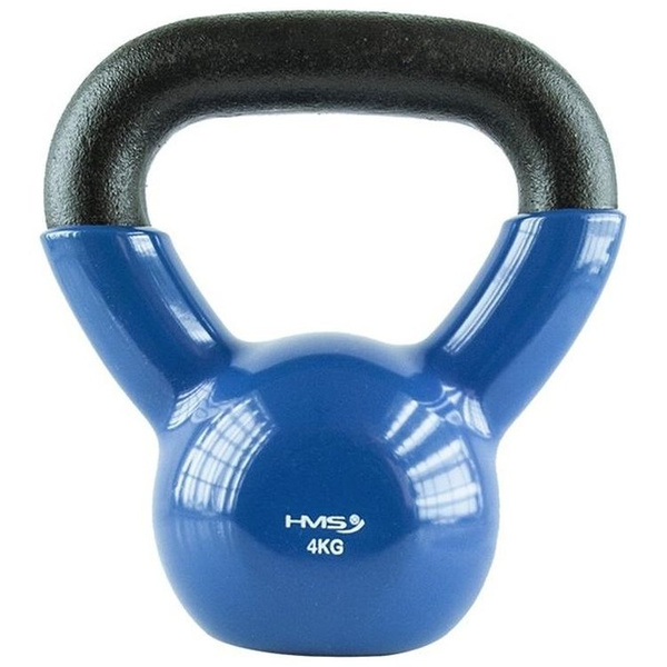 Ciężarek HMS KETTLEBELL 4kg gumowy niebieski