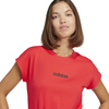 Koszulka damska adidas Essentials Linear Cotton czerwona JG8661