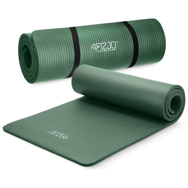 Mata fitness, do ćwiczeń, jogi NBR 1,5cm zielona