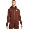 Bluza damska Nike Nsw Essential FLC FZ Hoodie brązowa BV4122 273