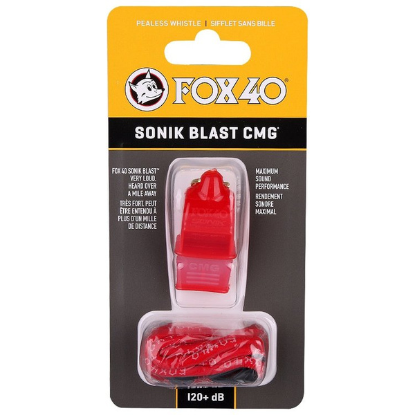 Gwizdek + sznurek Fox-40 Sonik Blast czerwony bezkulkowy