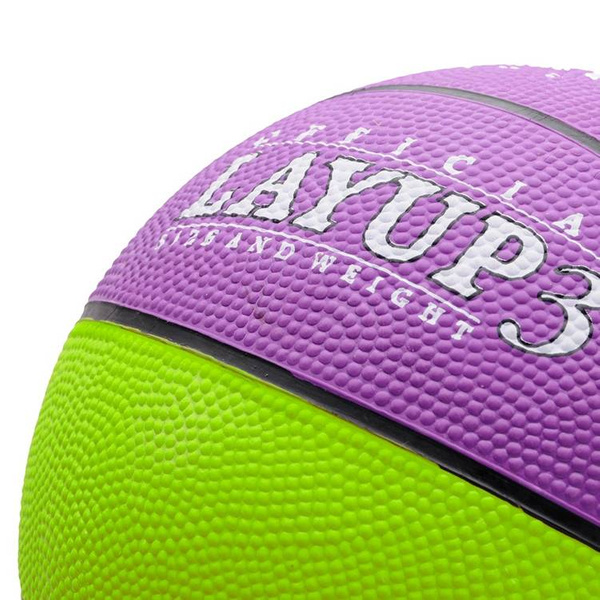Piłka koszykowa Meteor Layup 3 zielono-fioletowa 07066