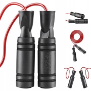 Skakanka z antypoślizgowymi rączkami 4fizjo BASIC 280cm czerwona