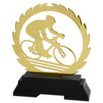 Statuetka metalowa złota KOLARSTWO L234
