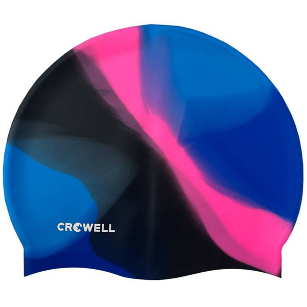 Czepek pływacki silikonowy Crowell Multi Flame niebiesko-różowo-czarny C4066
