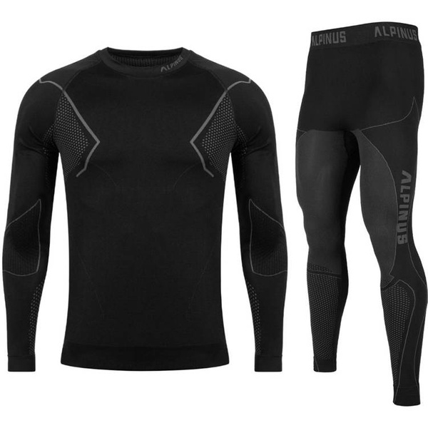 Bielizna termoaktywna męska Alpinus Active Base Layer Set czarno-szara GT43257