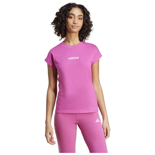 Koszulka damska adidas Essentials Linear Cotton różowa JC8240