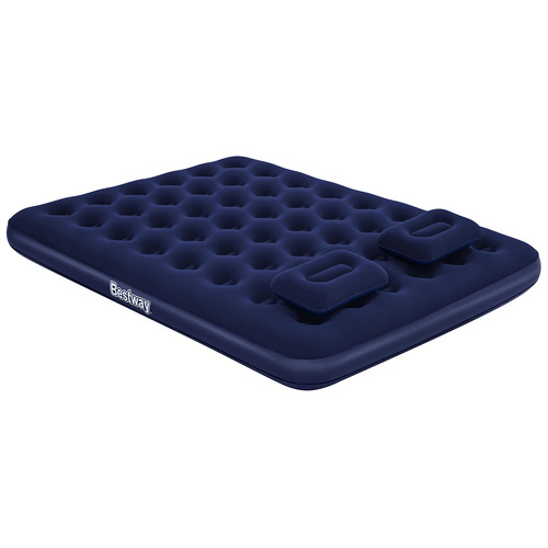 Materac dwuosobowy welurowy z pompką 203 x 152 x 22 cm