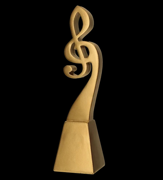 Statuetka odlewana - złota linia - muzyka