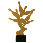 Statuetka metalowa złota KRĘGLE ML-BOW