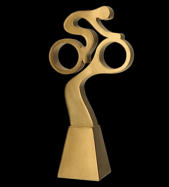 Statuetka odlewana - złota linia - kolarstwo