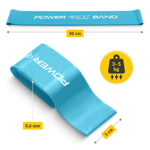 Guma, taśma do ćwiczeń 4Fizjo Mini Power Band 0,6mm lekki opór