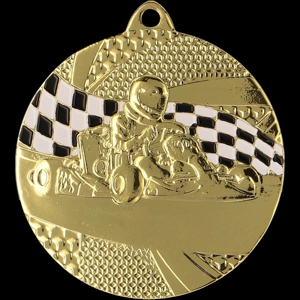 Medal stalowy 50mm złoty - gokart MMC8350