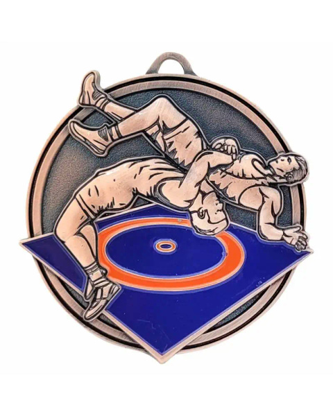 Medal metalowy brązowy ZAPASY M107/B