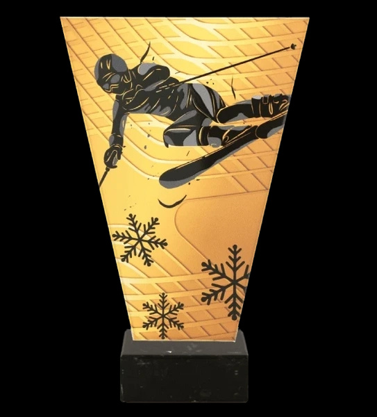 Trofeum szklane 17,5cm - NARCIARSTWO - VL1-C/SKI2/BK