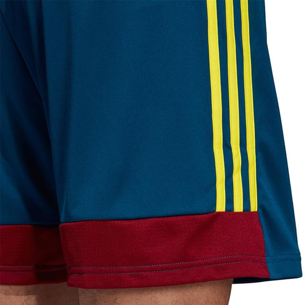 Spodenki męskie adidas Tastigo 19 Shorts niebiesko-bordowo-żółte DU4411