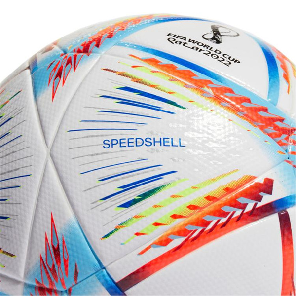 Piłka nożna adidas Al Rihla League biało-niebiesko-pomarańczowa H57791