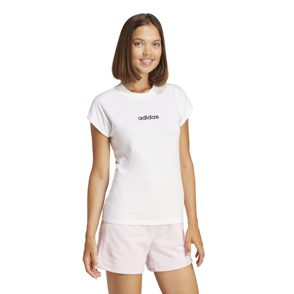 Koszulka damska adidas Essentials Linear Cotton biała JC8239 