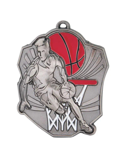 Medal metalowy srebrny KOSZYKÓWKA M11/S