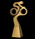 Statuetka odlewana - złota linia - kolarstwo