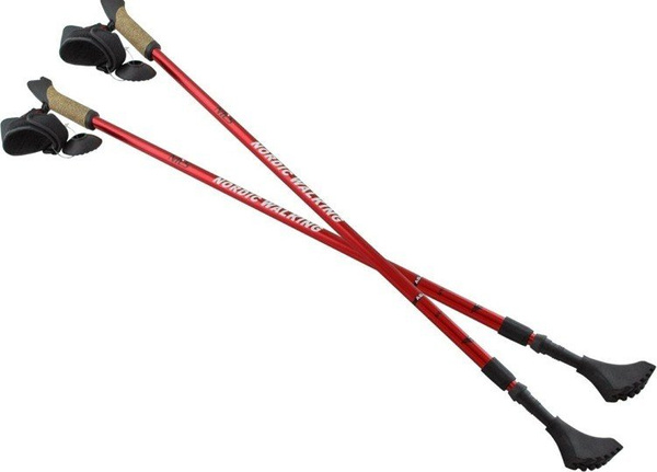 Kije Nordic Walking Nils Extreme czerwone aluminiowe