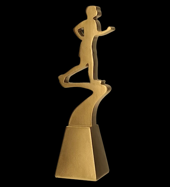 Statuetka odlewana - złota linia - biegacz