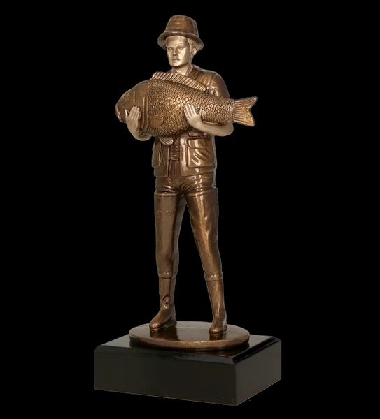 Statuetka odlewana - wędkarz