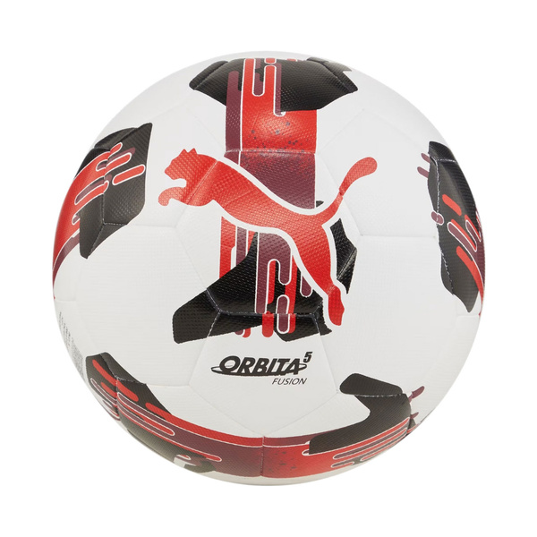Piłka nożna Puma Orbita 5 Fusion biało-czerwono-czarna 84331 04