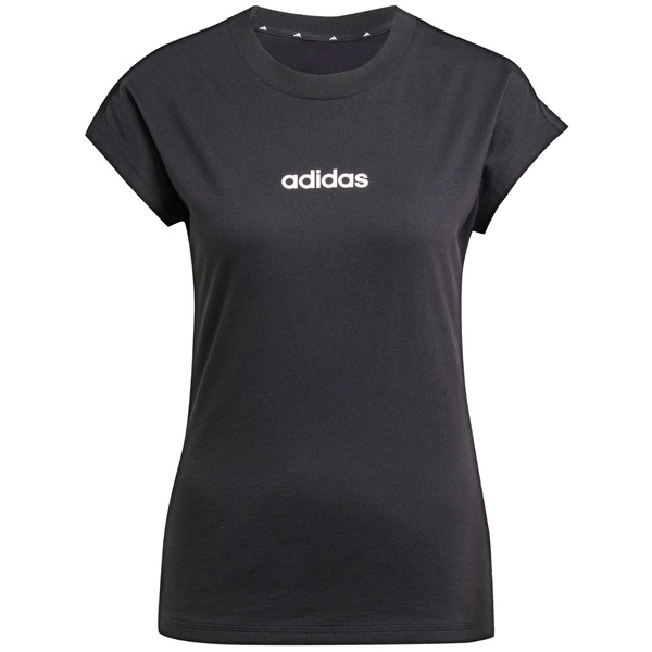 Koszulka damska adidas Essentials Linear Cotton czarna JC8238