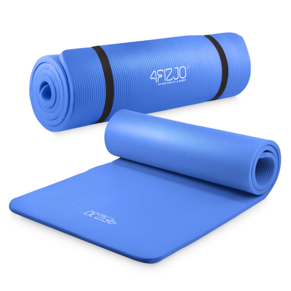 Mata fitness, do ćwiczeń, jogi NBR 1cm niebieska