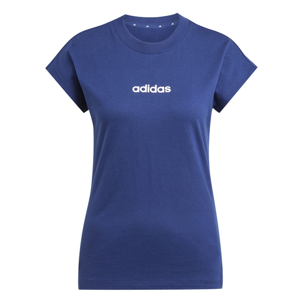 Koszulka damska adidas Essentials Linear Cotton granatowa JG8658