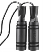 Skakanka z antypoślizgowymi rączkami 4fizjo BASIC 280cm czarna