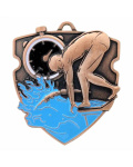Medal metalowy brązowy PŁYWANIE M100/B