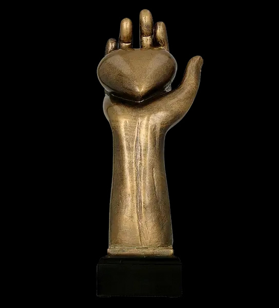 Statuetka odlewana 25cm - SERCE - RFST3040/BR
