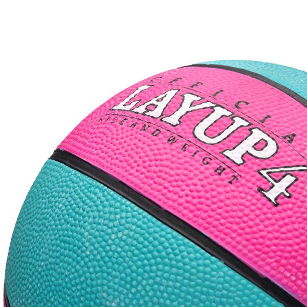  Piłka koszykowa Meteor LayUp 4 różowo-niebieska 07078