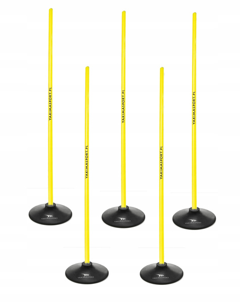 Tor przeszkód slalomowy 100cm laski + podstawa 1,5kg Żółty