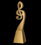 Statuetka odlewana - złota linia - muzyka