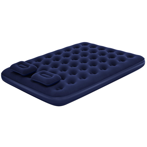 Materac dwuosobowy welurowy z pompką 203 x 152 x 22 cm