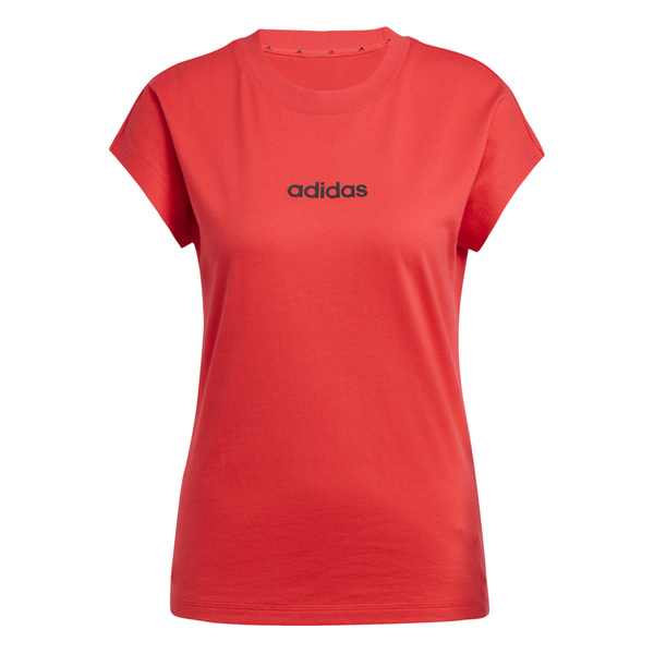 Koszulka damska adidas Essentials Linear Cotton czerwona JG8661