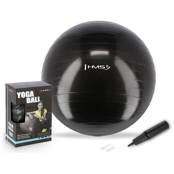 Piłka gimnastyczna fitness HMS YB01 75cm czarna