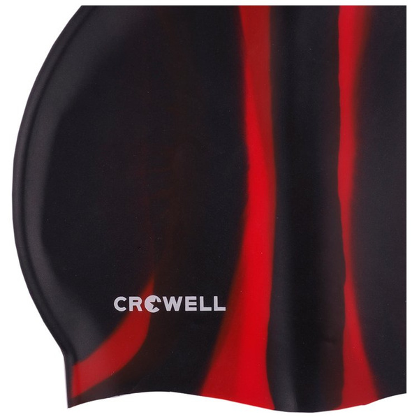 Czepek pływacki silikonowy Crowell Multi Flame czarno-czerwony