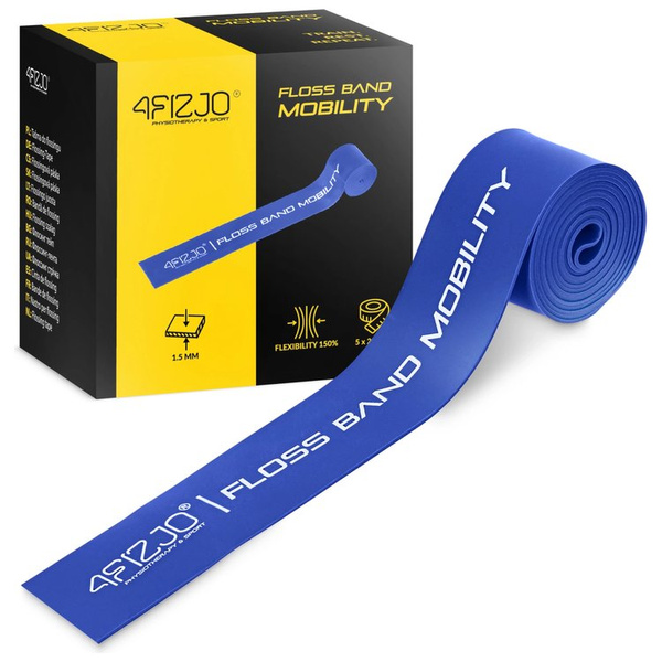 Taśma rehabilitacyjna do ćwiczeń niebieska 1,5m