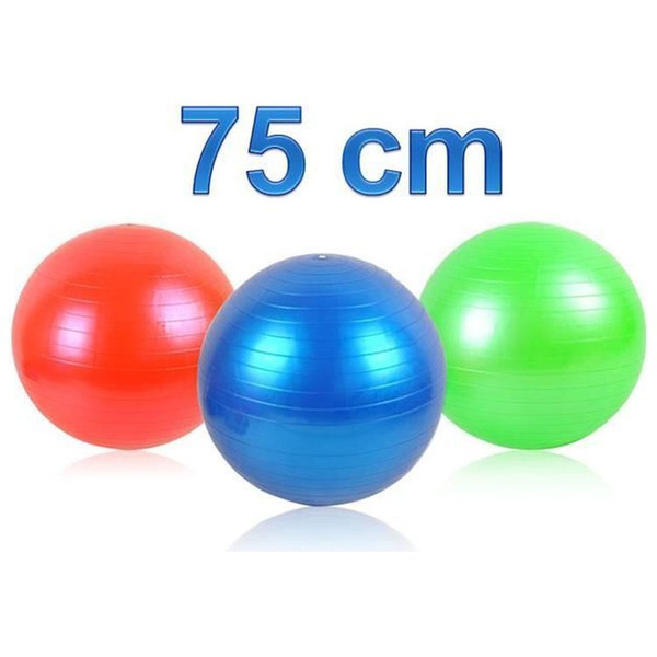 Piłka gimnastyczna fitness IsoTrade z pompką mix kolorów 75 cm