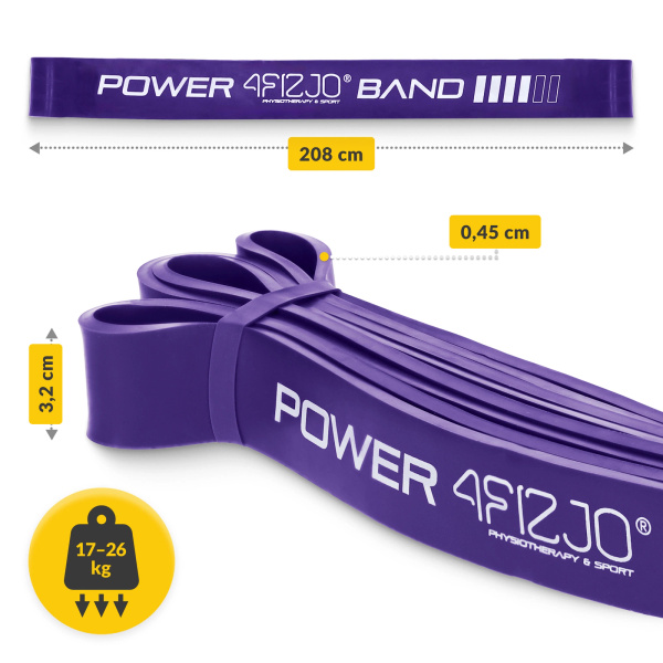 Guma oporowa Power Band 17-26kg fioletowa