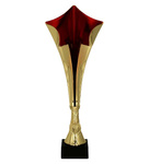 Puchar plastikowy złoto-czerwony H-36,5cm 8373C