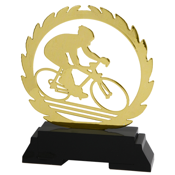 Statuetka metalowa złota KOLARSTWO L234