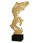 Trofeum metalowe z marmurową podstawą - WĘDKARSTWO, ML- FIS1