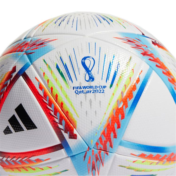 Piłka nożna adidas Al Rihla League biało-niebiesko-pomarańczowa H57791